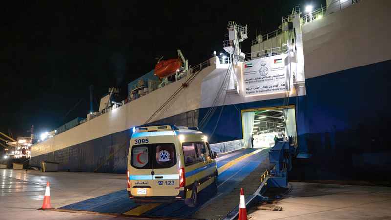 المستشفى الإماراتي العائم في العريش يستقبل 10 حالات جديدة من غزة