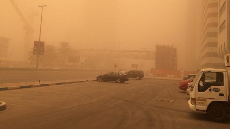 وزارة البيئة تحذر من تدني نوعية الهواء بسبب العاصفة الرملية