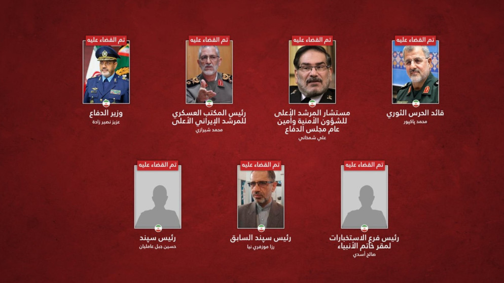 الجيش الإسرائيلي يعلن مقتل قائد الحرس الثوري ووزير الدفاع وشمخاني وآخرون