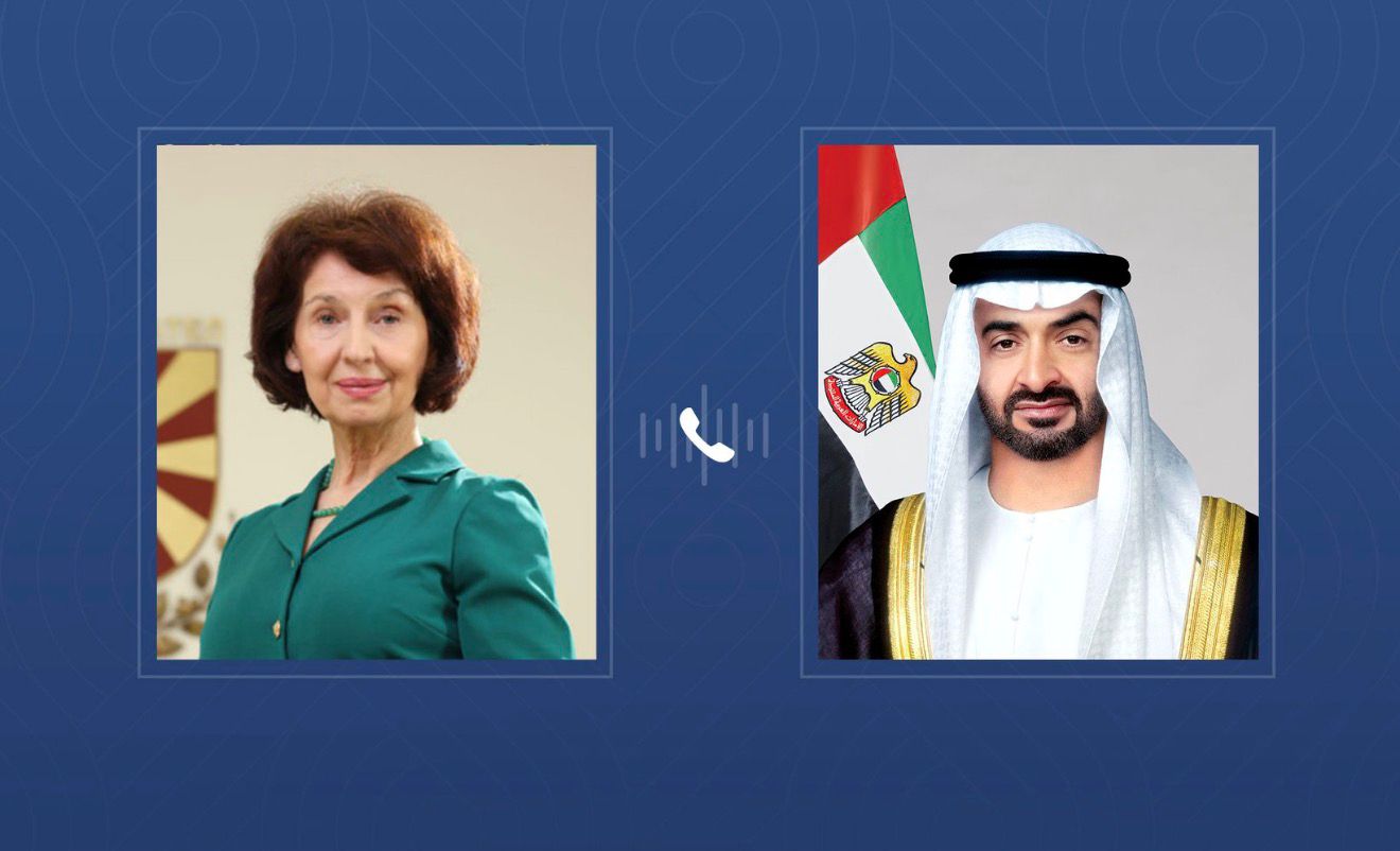 محمد بن زايد يتلقى اتصالاً هاتفياً من رئيسة شمال مقدونيا بحثا خلاله التطورات التي تشهدها المنطقة