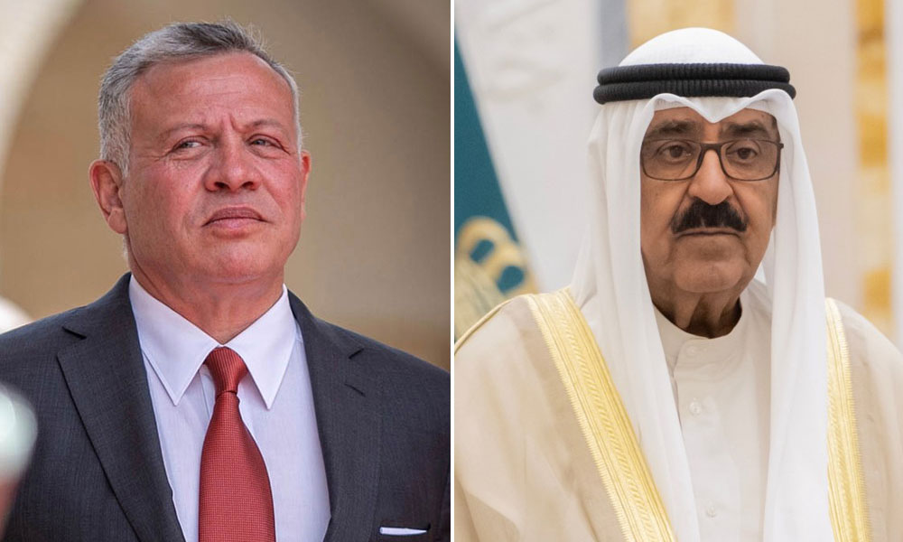 القيادة الكويتية تعزي الملك عبدالله الثاني في ضحايا الاعتداء الإرهابي بالكرك وتؤكد تضامنها مع الأردن