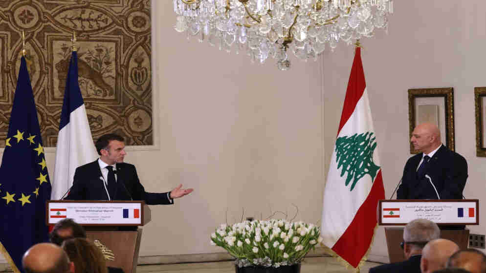 عون يطلب من ماكرون التدخل لعدم استهداف الضاحية الجنوبية