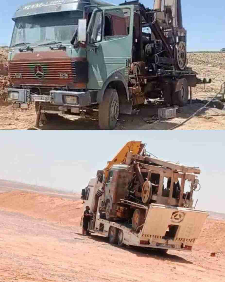 ضبط حفارة مخالفة أثناء حفر بئر مياه غير مرخصة في معان